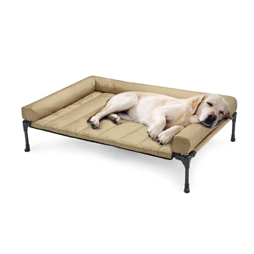 Veehoo Outdoor Hundeliege erhöht, Hundebett Erhöht mit abnehmbarem Bloster Kühlendes Erhöhtes Hundebett mit Atmungsaktivem Teslin-Netz für Haus und Garten, Beige 107 x 76 x 18cm Veehoo Outdoor Hundeliege erhöht, Hundebett Erhöht mit abnehmbarem Bloster Kühlendes Erhöhtes Hundebett mit Atmungsaktivem Teslin-Netz für Haus und Garten, Beige 107 x 76 x 18cm von Veehoo