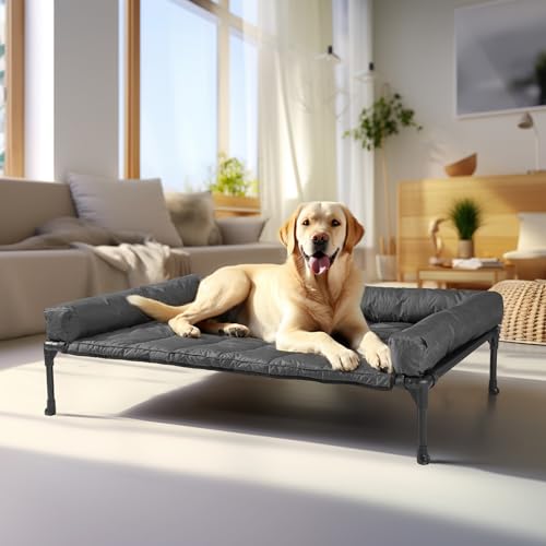 Veehoo Outdoor Hundeliege erhöht, Hundebett Erhöht mit abnehmbarem Bloster Kühlendes Erhöhtes Hundebett mit Atmungsaktivem Teslin-Netz für Haus und Garten, Schwarz 107 x 76 x 18cm Veehoo Outdoor Hundeliege erhöht, Hundebett Erhöht mit abnehmbarem Bloster Kühlendes Erhöhtes Hundebett mit Atmungsaktivem Teslin-Netz für Haus und Garten, Schwarz 107 x 76 x 18cm von Veehoo
