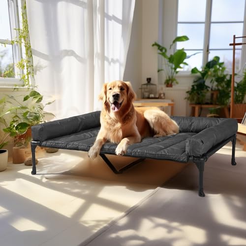 Veehoo Outdoor Hundeliege erhöht, Hundebett Erhöht mit abnehmbarem Bloster Kühlendes Erhöhtes Hundebett mit Atmungsaktivem Teslin-Netz für Haus und Garten, Schwarz 125 x 83 x 22.5cm Veehoo Outdoor Hundeliege erhöht, Hundebett Erhöht mit abnehmbarem Bloster Kühlendes Erhöhtes Hundebett mit Atmungsaktivem Teslin-Netz für Haus und Garten, Schwarz 125 x 83 x 22.5cm von Veehoo