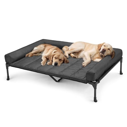 Veehoo Outdoor Hundeliege erhöht, Hundebett Erhöht mit abnehmbarem Bloster Kühlendes Erhöhtes Hundebett mit Atmungsaktivem Teslin-Netz für Haus und Garten, Schwarz 150 x 95 x 22.5cm Veehoo Outdoor Hundeliege erhöht, Hundebett Erhöht mit abnehmbarem Bloster Kühlendes Erhöhtes Hundebett mit Atmungsaktivem Teslin-Netz für Haus und Garten, Schwarz 150 x 95 x 22.5cm von Veehoo