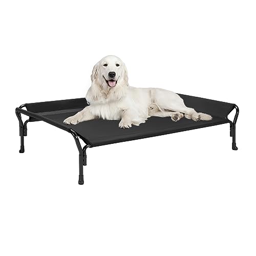 Veehoo Kühlendes erhöhtes Hundebett, Kaufester Rahmen, waschbar, atmungsaktives Teslin-Mesh-Gewebe, rutschfest, für drinnen und draußen, XL, Schwarz Veehoo Kühlendes erhöhtes Hundebett, Kaufester Rahmen, waschbar, atmungsaktives Teslin-Mesh-Gewebe, rutschfest, für drinnen und draußen, XL, Schwarz von Veehoo