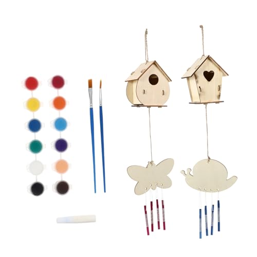 Veemoon 1 Satz DIY Holz Vogelhaus für Basteln Handgemachtes Dekoration für Zuhause und Garten Zufällige Farben und Designs Zufällige Farbe Veemoon 1 Satz DIY Holz Vogelhaus für Basteln Handgemachtes Dekoration für Zuhause und Garten Zufällige Farben und Designs Zufällige Farbe von Veemoon