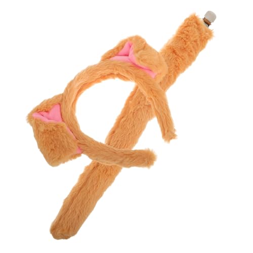 Veemoon 1 Set Tierkopfbedeckung Stirnband Cartoon Tierkopfschmuck Plüschkopfbedeckung Tierhaarreifen Cartoon Haarbänder Zubehör Für Haarband Flanell Orange von Veemoon
