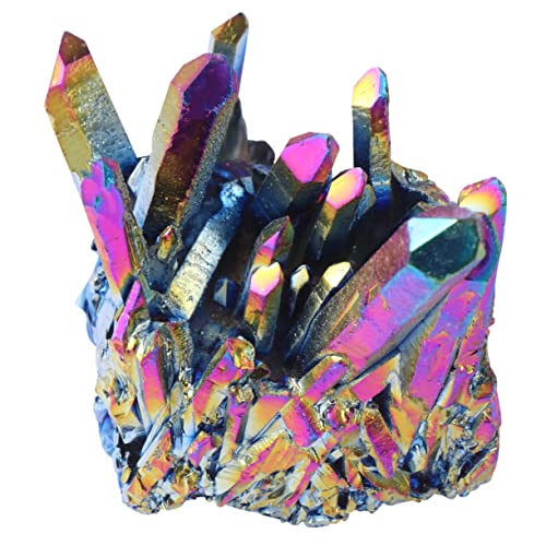 Veemoon 1stk Kristall Desktop-schmuck Edelstein-Exemplar Schreibtischaufsatz Tischdecke Regenbogenquarz Kristall-Cluster Kristallskulptur Geode Exemplar Drusen von Veemoon