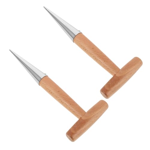 Veemoon 2Stücke Gartengerät Handpflanzer Praktischer Garten Dibber Mit Holzgriff Tragbarer Puncher Für Pflanzen Für Gartenarbeit von Veemoon