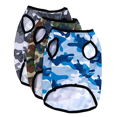 Veemoon 3er Set Hundeshirts Camouflage Für Welpen – Atmungsaktive Weste - Süßes Design Für Modische Haustiere - Ideal Für Und Spielzeit Im Freien von Veemoon