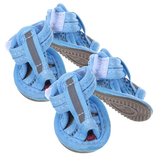 Veemoon 4 Stück Hundesandalen Für Sommer - rutschfeste Und Atmungsaktive Haustierschuhe Aus Mesh Für Hunde - Ideal Für Heiße Oberflächen Und Schützende Pfotenbekleidung von Veemoon