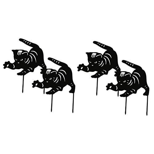 Veemoon 4 Stück Schwarze Katzen Möbel Hofkunstverzierung Rasenpflock Dekoration Für Katzenpfähle Katzenpfahl Katzenschmuck Dekoratives Pfahldekor Rasendekore Acryl Tier Die Katze von Veemoon