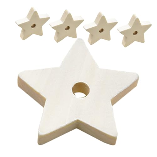 Veemoon 5er Set Holzspielzeug Für Vögel – Sterne Und Ringe Für Papageien - Conures Und Ringnecks – Ideal Für Käfiggestaltung Und Spielspaß Für Haustiere von Veemoon