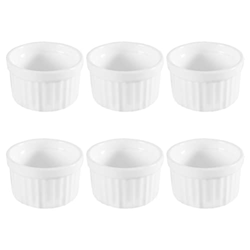 Veemoon Creme Kuchen 6 -pcs gebackene Reis Servierschüssel Keramik Backware Dessert Schüssel Salat Schüssel Puddinghalter Ramen Schüssel Kornflakesschüssel von Veemoon