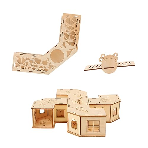 Veemoon Hamster Tunnel Set – Unterirdisches Labyrinth & Versteck Für Hamster - Meerschweinchen - Mäuse Und Ratten – Spieltunnel Aus Holz Für EIN Aufregendes Haustierhabitat von Veemoon