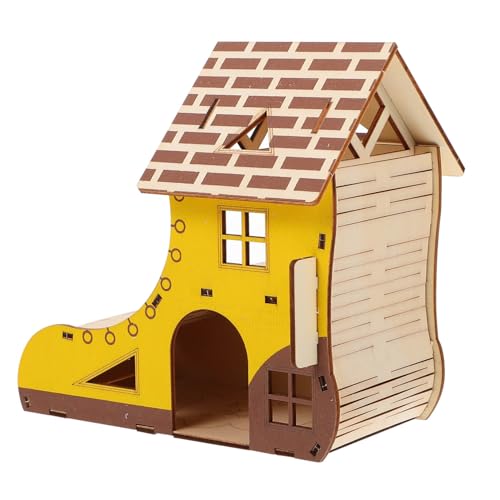 Veemoon Holzspielzeug Für Zwerghamster - Spielhaus Mit Tunnel Und Hütte - Idealer Spielplatz Für Kleintiere Wie Eichhörnchen Chinchilla Und Gerbil Und Artgerecht von Veemoon
