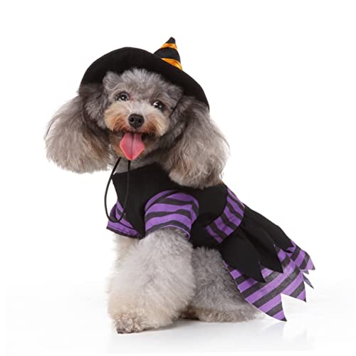Veemoon Hundekleidung Für Halloween Kreatives Hexen-Design Für Welpen Leicht Anzuziehen Geeignet Für Spaziergänge Und Outdoor-aktivitäten von Veemoon