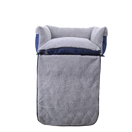 Veemoon Quadratisches Hundesofabett Hundehütte Weiche Warme Decke Muscheldesign Material Bequem für Haustiere Nicht mit Unterseite Waschbar Grau L von Veemoon