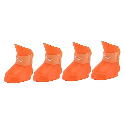 Veemoon Hundegummistiefel Für Alle Wetterlagen – wasserdichte - rutschfeste Schuhe in Fröhlicher Orange Für Hunde Und Welpen - Ideal Für Strand Regen Und Schnee Größe M von Veemoon