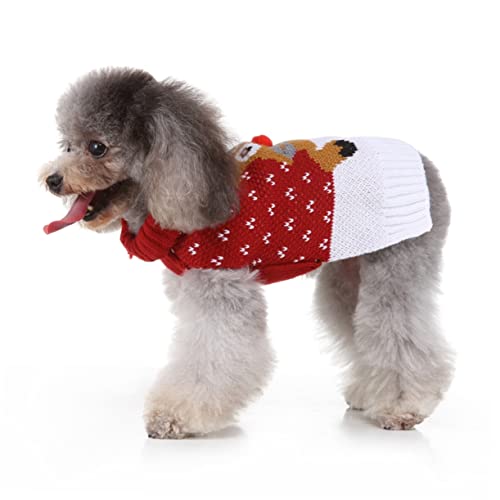 Veemoon Hundepullover Weihnachten – Warmer Rollkragenpullover Für Hunde Mit Rentier-Geweih-Muster Ideal Für Hundewelpen Größe XXL Kuscheliges Haustierzubehör Für Die Festliche von Veemoon
