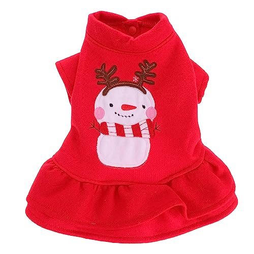 Veemoon Weihnachtskleid Für Hunde Schneemann-hunderock Haustierkleidung Hundetuch Welpenrock Hundekleidung Rot s von Veemoon