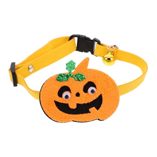 Veemoon Personalisierbares Halloween Hundehalsband Mit Lustigem Kürbis-Design - Größe M Ideal Für Haustierkostüme Und Festliche Anlässe – Verleihen Sie Ihrem Einen Besonderen von Veemoon