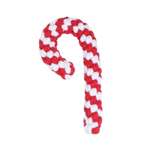 Veemoon Weihnachten Hund Kauspielzeug Aus Robustem Seil – Knoten Für Welpen Und Katzen - Ideal Für Training Und Spiel - Zuckerstangen Design Zufällige Farbe 1 Stück von Veemoon