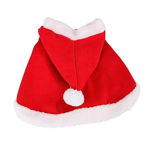 Veemoon Weihnachtskostüm Für Haustiere – Rotes Poncho Cape Mit Hut Für Katzen Und Hunde - Größe L – Niedlicher Weihnachtsmann Mantel Für Festliche Feiertagsoutfits von Veemoon