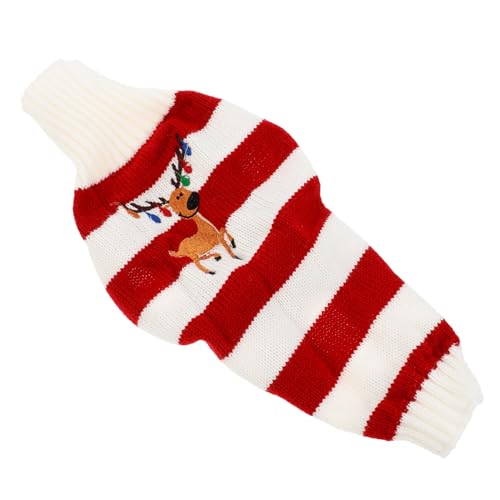 Veemoon Weihnachtspullover Für Hunde – Niedlicher Weihnachts-Elch Pullover in Größe XS Für Kleine Hunde – Gemütlicher Strickpullover Für Festliche Anlässe in Rot von Veemoon