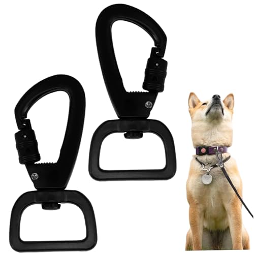 2pcs Hunde-Leinenclips, Zinklegierung Dreh Carabiner mit 360 ° Rotation, D-Ring-Carabiner-Haken für Haustierleine, Kabelbaum, Beutel, Schlüsselanhänger, Schwarz 2pcs Hunde-Leinenclips, Zinklegierung Dreh Carabiner mit 360 ° Rotation, D-Ring-Carabiner-Haken für Haustierleine, Kabelbaum, Beutel, Schlüsselanhänger, Schwarz von Veesper