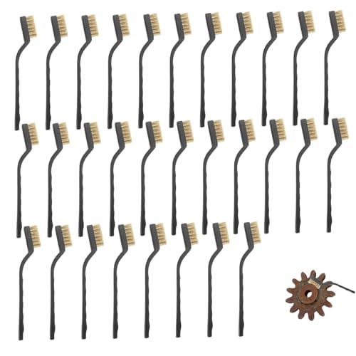 30pcs Messing Drahtbinsel Mini Reinigungspinsel 6, 7 x 1, 6 Zoll mit Anti -Schlupf -gebogenem Griff und Hangloch für Maschinenbodenfliesen 30pcs Messing Drahtbinsel Mini Reinigungspinsel 6, 7 x 1, 6 Zoll mit Anti -Schlupf -gebogenem Griff und Hangloch für Maschinenbodenfliesen von Veesper