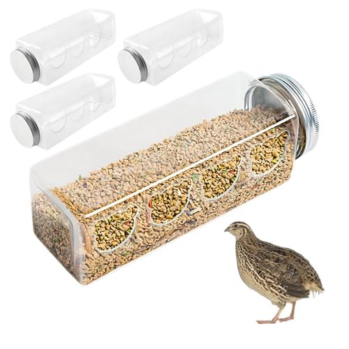 4pcs Wachtelfederung transparente Küken -Feeder Rutin Chicken Feed Box mit 4 Bärenform -Löchern Geflügel für Wachteln Hühner kleine Vögel Fütterung Zubehör 4pcs Wachtelfederung transparente Küken -Feeder Rutin Chicken Feed Box mit 4 Bärenform -Löchern Geflügel für Wachteln Hühner kleine Vögel Fütterung Zubehör von Veesper