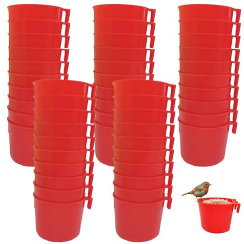 Veesper 50pcs Hängende Hühnerfuttermittel, Plastik -Gamevowl -Rooster -Vorräte, hängende Hühnerfuttermittel, leicht zu entfernen Vogelfütterung und Wasserversorgung von Veesper