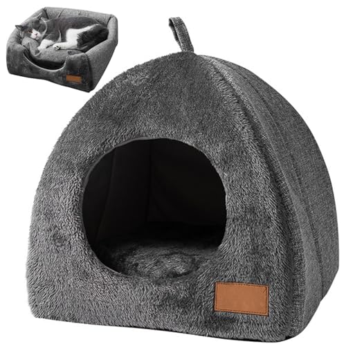 Veesper Cat House14x14x15-Zoll-Halbkatze Cat-Höhlenbett mit abnehmbarem waschbarem Kissen Nicht rutsches Katzenhaus Weiches und warmes Kätzchen für Innenkatzen unter 5 kg Veesper Cat House14x14x15-Zoll-Halbkatze Cat-Höhlenbett mit abnehmbarem waschbarem Kissen Nicht rutsches Katzenhaus Weiches und warmes Kätzchen für Innenkatzen unter 5 kg von Veesper