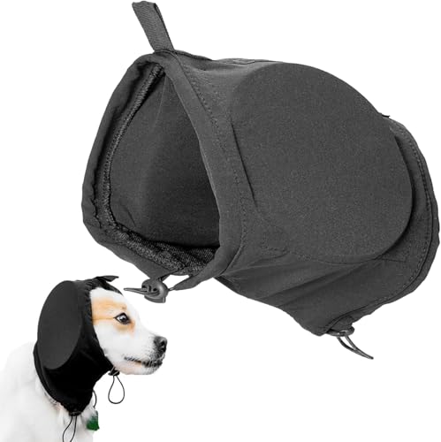 Veesper Hundeohrschmerzen Geräuschschutz, Hunde Kopfhörer Kopfband Hundegeräuschstündung Ohrschrotten Hund Feuerwerk beruhigen Ohrschützer für Hundeohrschutz Winter Hundekopf Wickel mit Kordelkorb L. von Veesper