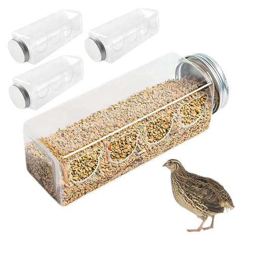 Wachtelfütter 4pcs transparente Kükenhuhn -Futterkasten mit 4 Bärenform Löchern kleine Geflügelvogelfutterhäuscheln für Küken Wachteln Rutin Hühner Fütterungszubehör Wachtelfütter 4pcs transparente Kükenhuhn -Futterkasten mit 4 Bärenform Löchern kleine Geflügelvogelfutterhäuscheln für Küken Wachteln Rutin Hühner Fütterungszubehör von Veesper