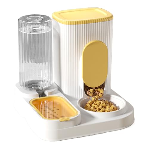 Automatische Haustierfutterautomatin, Auto Cat Cat Feeder - Automatische Feeder -Katze Trockenfutter,Große Kapazität 2 in 1 Fütterungsversorgung mit Abnehmbarer Lebensmittelschale für die von Veeteah