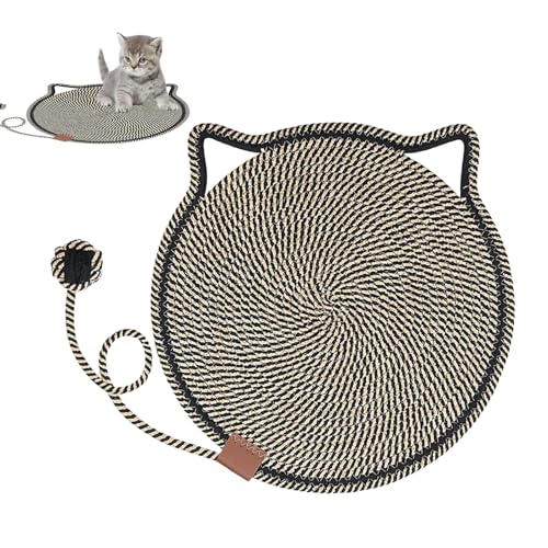 Cat Scratch Pad, Cat Scratch Mat - Runde horizontale Kratzteppich mit Spielzeug,Haustierzubehör für Innenkätzchen, Möbelschutz für Wand, Couch, Teppiche, Sofas Cat Scratch Pad, Cat Scratch Mat - Runde horizontale Kratzteppich mit Spielzeug,Haustierzubehör für Innenkätzchen, Möbelschutz für Wand, Couch, Teppiche, Sofas von Veeteah