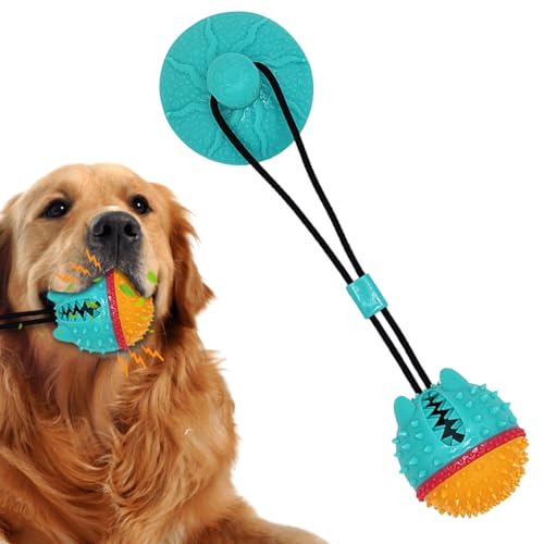 Veeteah Futterspenderball für Hunde, Tierfutterspenderspielzeug - Leckerli-Ballspender aus Gummi mit Saugnapf - Tragbarer Lebensmittelspender zur Zahnreinigung, niedliches Leckerli-Spielzeug zum Veeteah Futterspenderball für Hunde, Tierfutterspenderspielzeug - Leckerli-Ballspender aus Gummi mit Saugnapf - Tragbarer Lebensmittelspender zur Zahnreinigung, niedliches Leckerli-Spielzeug zum von Veeteah