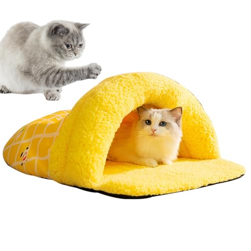 Veeteah Höhlenkatzenbett,Katzenbett mit Kapuze | Weiches Haustierbett in Slipper-Form | Halbgeschlossenes Winter-Kätzchenhöhlenkissen, faltbares, warmes, weiches Schlafhaus für Katzen und kleine Hunde Veeteah Höhlenkatzenbett,Katzenbett mit Kapuze | Weiches Haustierbett in Slipper-Form | Halbgeschlossenes Winter-Kätzchenhöhlenkissen, faltbares, warmes, weiches Schlafhaus für Katzen und kleine Hunde von Veeteah