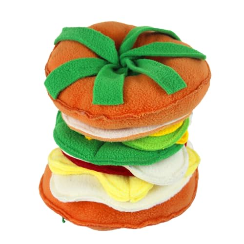 Veeteah Hunde-Hamburger-Spielzeug, Hunde-Plüschtier,Kauspielzeug für Welpen in Hamburgerform | Leckerli-Spielzeug für Hunde für Aggressive Kauer, Plüschspielzeug zum Zahnen Veeteah Hunde-Hamburger-Spielzeug, Hunde-Plüschtier,Kauspielzeug für Welpen in Hamburgerform | Leckerli-Spielzeug für Hunde für Aggressive Kauer, Plüschspielzeug zum Zahnen von Veeteah