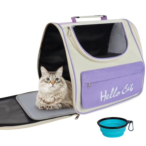 Katzenrucksack Katzentransporttasche Hunderucksack bis 7.5kg Tragbar Katzentasche Katzenrucksack Große Katzen Atmungsaktiv Haustier Rucksack mit Mehrere Eingänge, Sichtbare Fenster, Reisenäpfe (Lila) Katzenrucksack Katzentransporttasche Hunderucksack bis 7.5kg Tragbar Katzentasche Katzenrucksack Große Katzen Atmungsaktiv Haustier Rucksack mit Mehrere Eingänge, Sichtbare Fenster, Reisenäpfe (Lila) von Vefhby