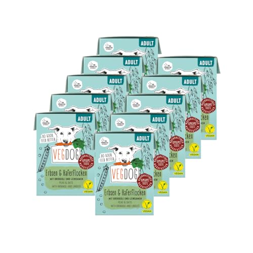 VEGDOG hypoallergenes Nassfutter im Tetra Pak (10 x 200 g) | Adulte Hunde | ohne Gluten und Soja | Alleinfutter für Allergiker mit Erbsenprotein von VEGDOG