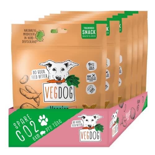 VEGDOG Veggies Immune hypoallergener Hundesnack (10 x 125 g) | Trainingssnack für EIN Starkes Immunsystem | Proteinsnack für Allergiker mit Kartoffel und Sanddorn von VEGDOG