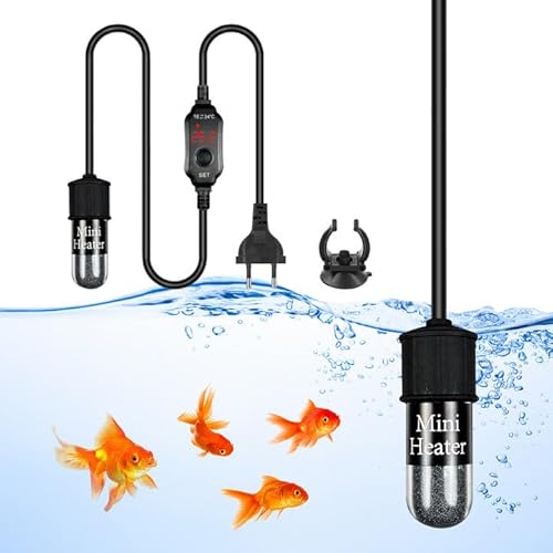 Aquarium Heizung, 30 W Mini Aquarium Heizung, Mini Aquarium Heizstab, Aquarium Heizer Aquariumheizung Mit Saugnäpfen Mit Intelligenter Led-Temperaturanzeige Und Externen Einstellbarem Temperaturregler von Vegena