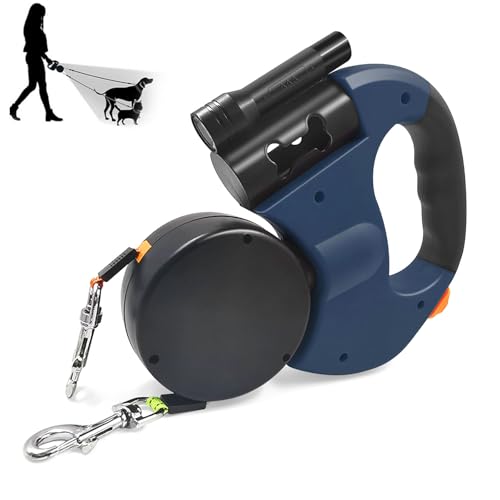 Doppelte Einziehbare Hundeleine, Doppelleine für 2 Hunde, Hundeleine mit Licht, 3m Hundeleine, Hundeleine ausziehbar mit Bequemen Ergonomischer Griff, Ausziehbare Hundeleine für Zwei Hunde Doppelte Einziehbare Hundeleine, Doppelleine für 2 Hunde, Hundeleine mit Licht, 3m Hundeleine, Hundeleine ausziehbar mit Bequemen Ergonomischer Griff, Ausziehbare Hundeleine für Zwei Hunde von Vegena