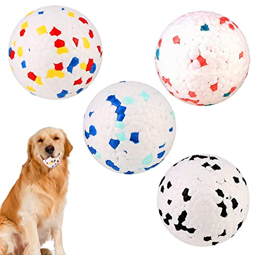 Vegena 4 Stück Hundeball Unzerstörbar - Hundespielzeugbälle - Hundespielzeug Interaktiver Ball - Kauspielzeug Hund Ball - Hundespielzeug Ball Trainingsbälle für Große oder Kleine Hunde von Vegena