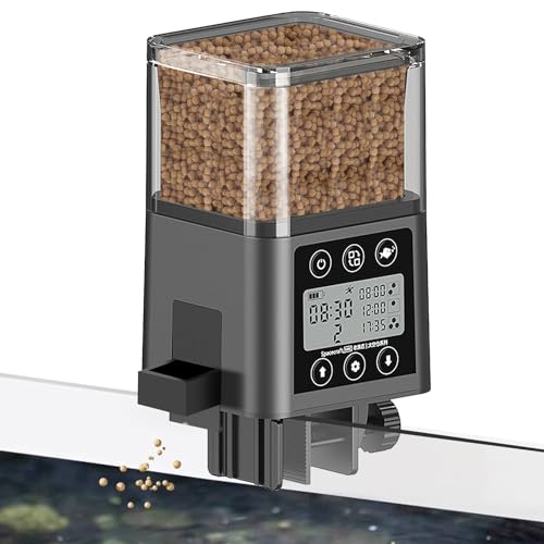 Vegena Automatischer Fischfutterspender, automatischer Futterspender mit Timer & Digitalanzeige, automatischer Fischfutterspender, batteriebetrieben, 320 ml, verstellbarer Futterspender für Urlaub Vegena Automatischer Fischfutterspender, automatischer Futterspender mit Timer & Digitalanzeige, automatischer Fischfutterspender, batteriebetrieben, 320 ml, verstellbarer Futterspender für Urlaub von Vegena