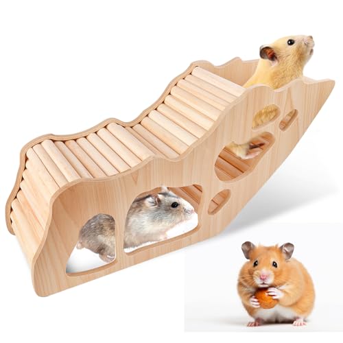 Vegena Hamster-Kletterleiter, Hamster Haus Hamsterhaus Aus Holz Hamsterleiter Hamster Klettern Spielzeug Holz-Kletterspielzeug Hamsterversteck Hamster Versteck Für Hamster, Rennmäuse, Kleine Haustiere von Vegena