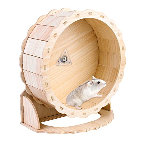 Vegena Hamsterrad, 23cm Holz Laufrad Hamster Leise Hamster Spielzeug Hamsterlaufrad für Zwerghamster, Rennmäuse, Mäuse oder Andere Kleine Haustiere von Vegena