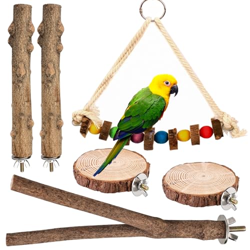 Vegena Naturholz Sitzstangen für Wellensittiche, 6 Stück Natur Sitzstangen Set für Vögel, Vogelschleifklauen Klettern Stehend Papageienspielzeug Vogelkäfig Zubehör für Nymphensittich Kanarienvogel Vegena Naturholz Sitzstangen für Wellensittiche, 6 Stück Natur Sitzstangen Set für Vögel, Vogelschleifklauen Klettern Stehend Papageienspielzeug Vogelkäfig Zubehör für Nymphensittich Kanarienvogel von Vegena