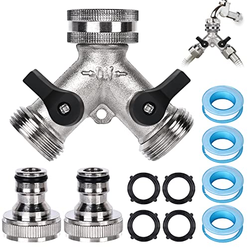 Y Verteiler 3/4 Zoll 2 Wege Verteiler Wasser Wasserhahn Verteiler mit Unabhängigen Absperrhähnen Gartenschlauch Wasserhahnanschluss Unterlegscheibe Rohstreifen für Waschmaschine Gartenschlauch Y Verteiler 3/4 Zoll 2 Wege Verteiler Wasser Wasserhahn Verteiler mit Unabhängigen Absperrhähnen Gartenschlauch Wasserhahnanschluss Unterlegscheibe Rohstreifen für Waschmaschine Gartenschlauch von Vegena
