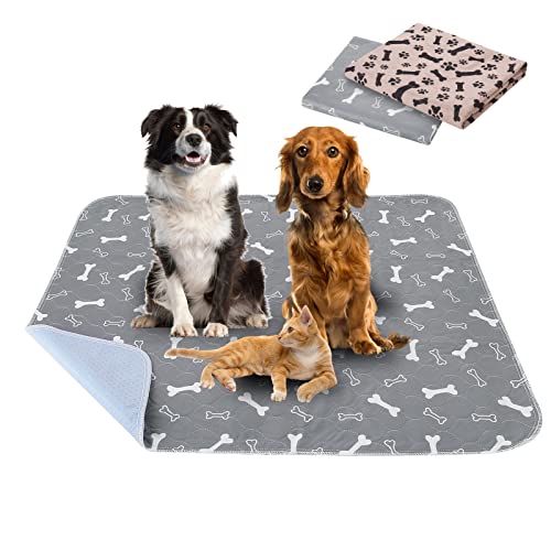 Vehipa 2 Stück 80 * 70cm Welpenunterlagen Waschbar, Wiederverwendbare Puppy Training Pads, rutschfeste und saugfähige Hundepinkeleinlagen für Hunde/Katzen/Kaninchen/Meerschweinchen von Vehipa