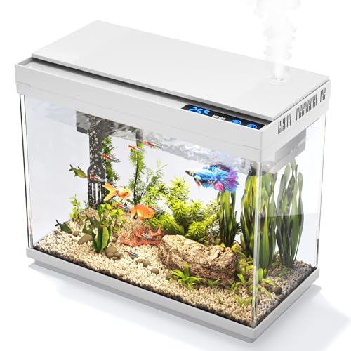 Vehipa Aquarium Klein mit Intelligentem Luftbefeuchter, 3-in-1 selbstzirkulierende Systeme, Temperaturanzeige, 7-farbige Beleuchtung, Büro-Desktop-Dekoration Aquarium Komplettset Vehipa Aquarium Klein mit Intelligentem Luftbefeuchter, 3-in-1 selbstzirkulierende Systeme, Temperaturanzeige, 7-farbige Beleuchtung, Büro-Desktop-Dekoration Aquarium Komplettset von Vehipa